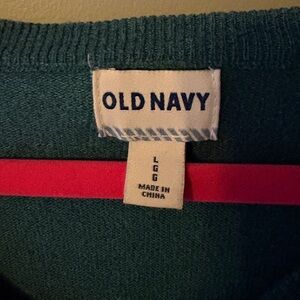 Old Navy Green V-Neck Long Sleeve Sweater | Size L